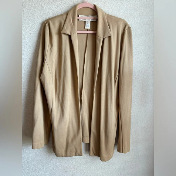 Vintage Badgely Mischka American Glamour Camel Blazer Style Cardigan - Picture 3 of 8